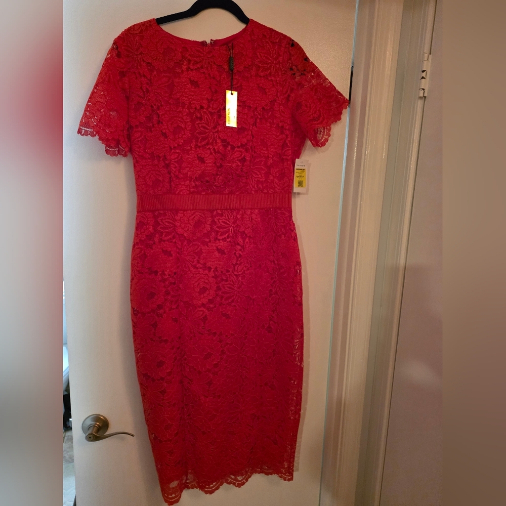 Elegant Dark Orange Lace Dress